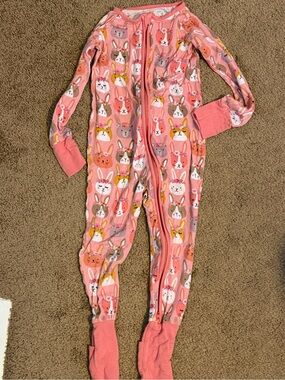 Little Sleepies 2T Pink Floral bunny Pajamas